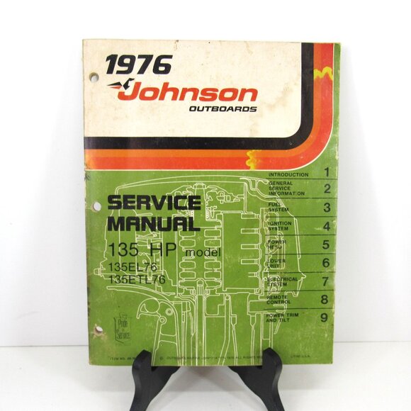 1976 Johnson Outboards Service Manual 135 HP Model 135EL76 135TL76 - Picture 1 of 8